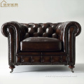 brown leather american chair living room chesterfield sofa